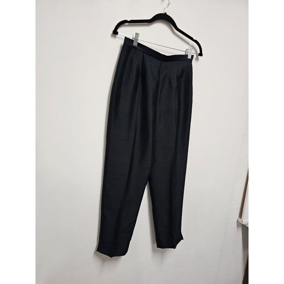 Josephine Chaus Collection 4 Petite Black Silk Trousers High Waist - Picture 2 of 7